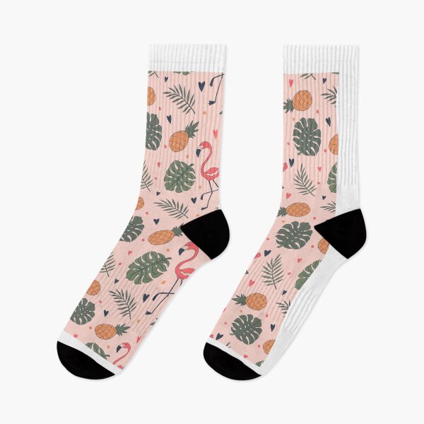 Item preview, flamingo pineapple leaf kawaii pattern designed and sold by Rydersgraphics.
