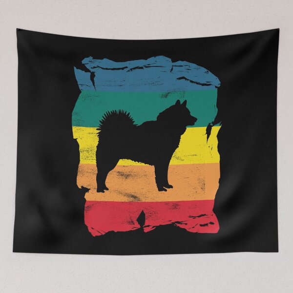 Item preview, Finnish Spitz Distressed Vintage Retro Silhouette designed and sold by DoggyStyles.