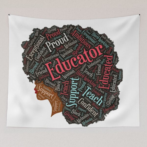 Item preview, Black Educator Teacher Words in Afro Art designed and sold by blackartmatters.