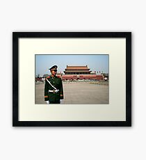 Standing to attention in Tian'an men square Framed Print