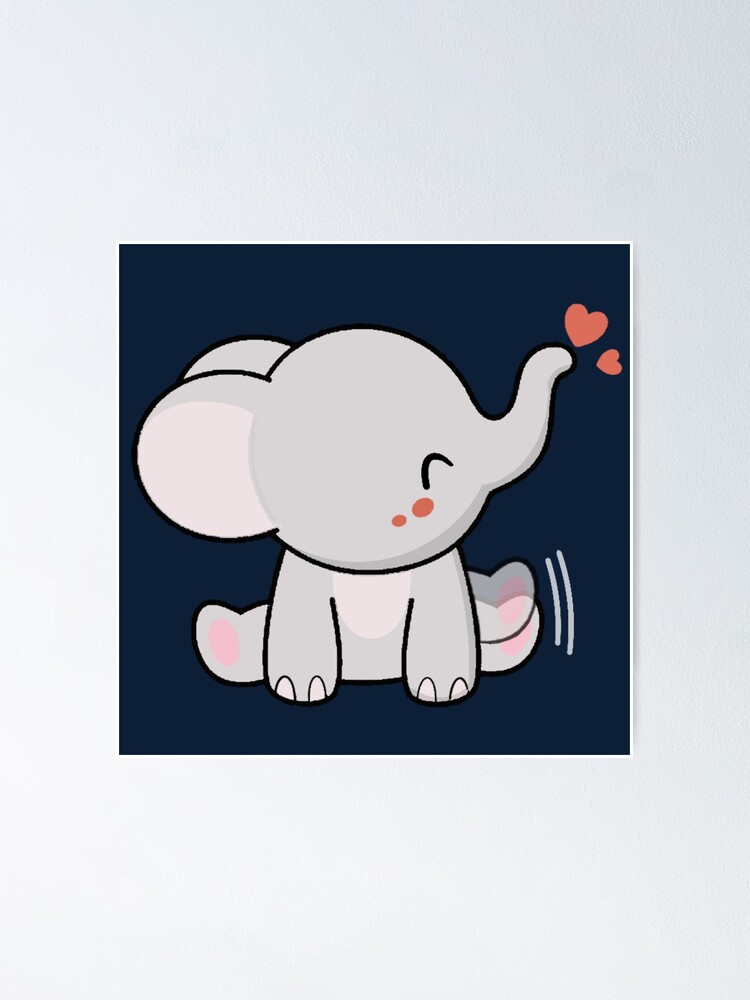 Poster Elephant De Bebe Kawaii Par Amateur Designs Redbubble