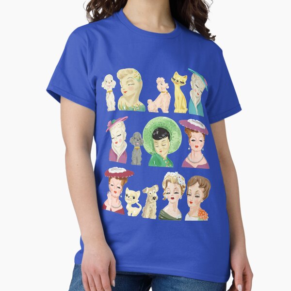 Vista previa del artículo con la obra «Jarrones coleccionables con cabeza de dama, estilo kitsch vintage con gatos y perros», diseñado y vendido por vinpauld.