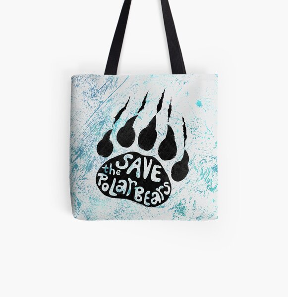 Save The Polar Bears All Over Print Tote Bag