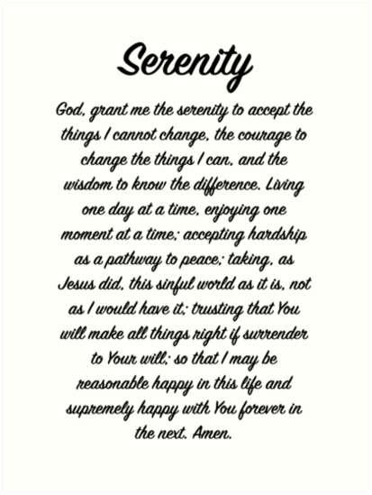 serenity prayer long version