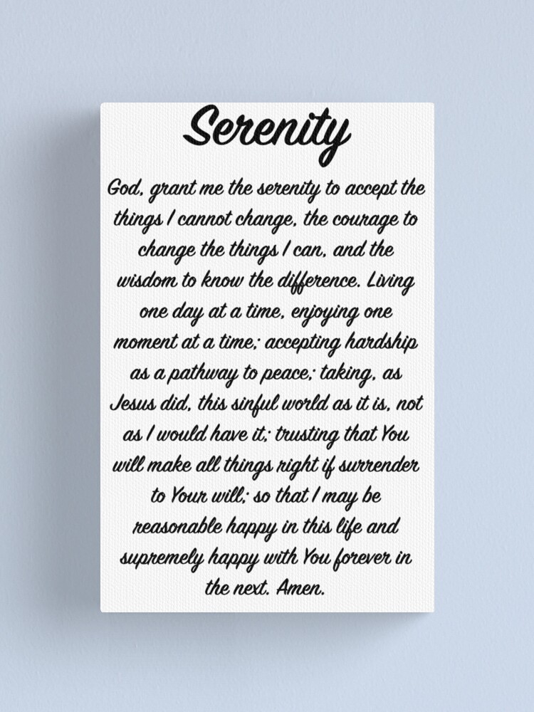 full serenity prayer canvas print by heavenlypeace