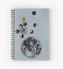 Phases of the Blue Moon Spiral Notebook