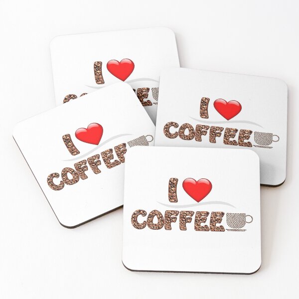 Item preview, I LOVE COFFEE designed and sold by DewDropDesigns.
