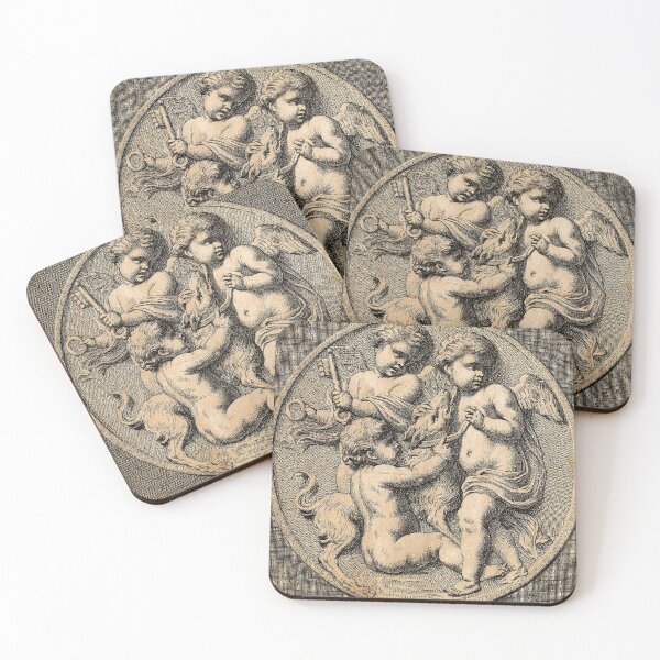 Item preview, Love & Friendship / Antique Engraving / Cupids / Dog / Valentine's Day designed and sold by FuzzyHoney.
