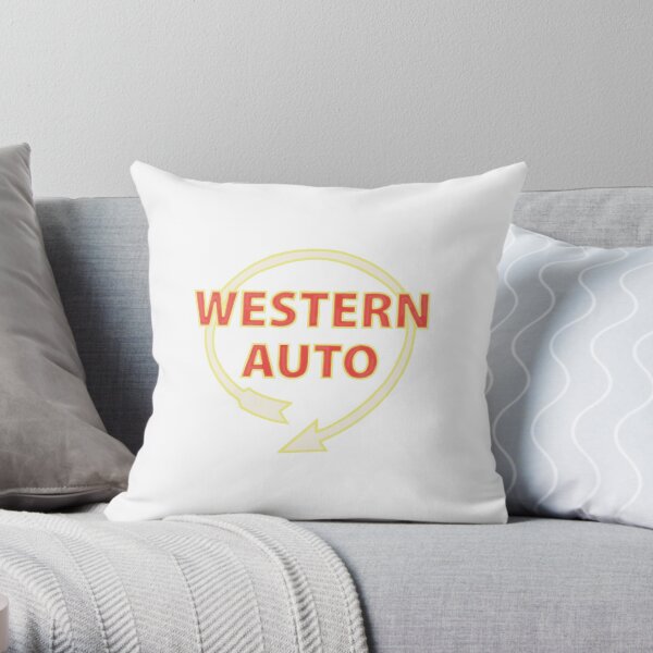 western auto sign -kc Throw Pillow