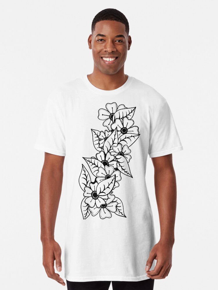 Floral Linework Triblend Tee / T Shirt