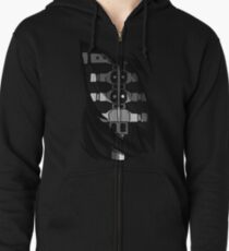 Five Nights at Freddy's Foxy's Endoskeleton, Great for cosplay! Zipped Hoodie