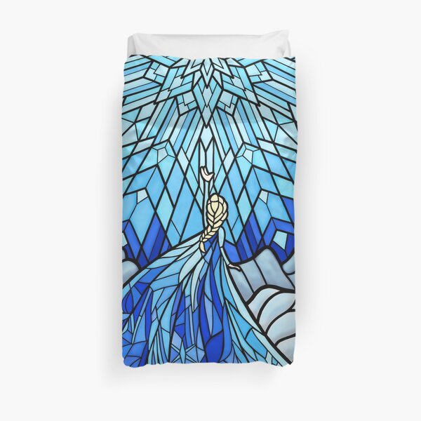 Frozen Fractals in the Stained Glass Window Duvet Cover