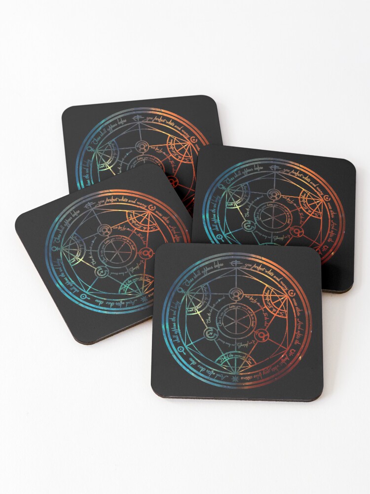 Thumbnail 1 of 5, Coasters (Set of 4), Space Nebula Human Transmutation Circle designed and sold by maryedenoa.