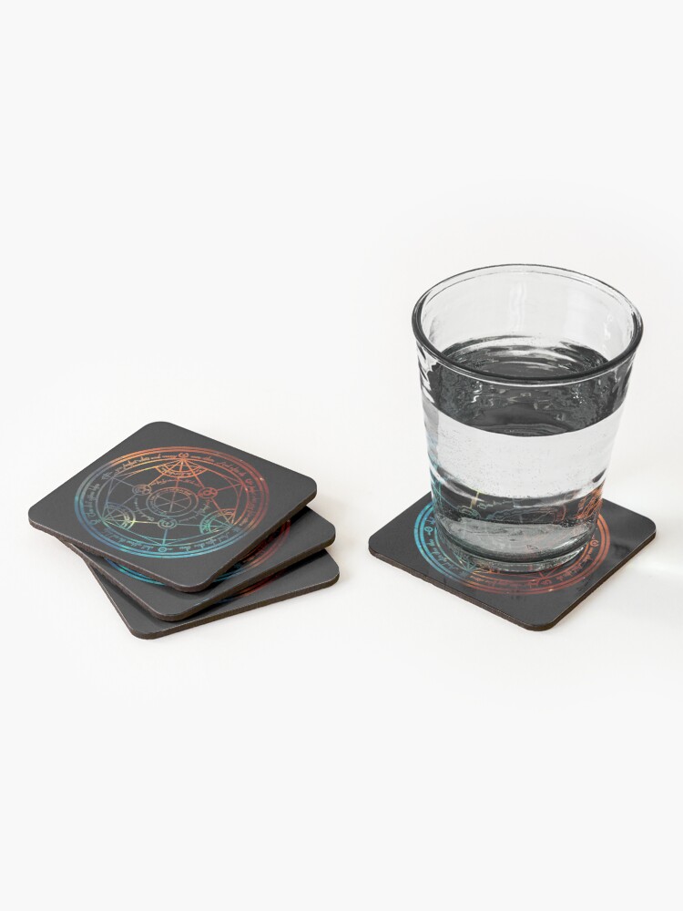 Alternate view of Space Nebula Human Transmutation Circle Coasters (Set of 4)