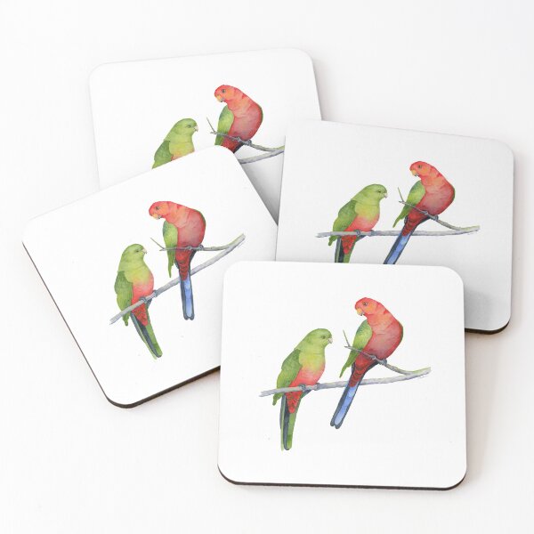 Item preview, Pair of Australian King Parrots  designed and sold by amyccreative.