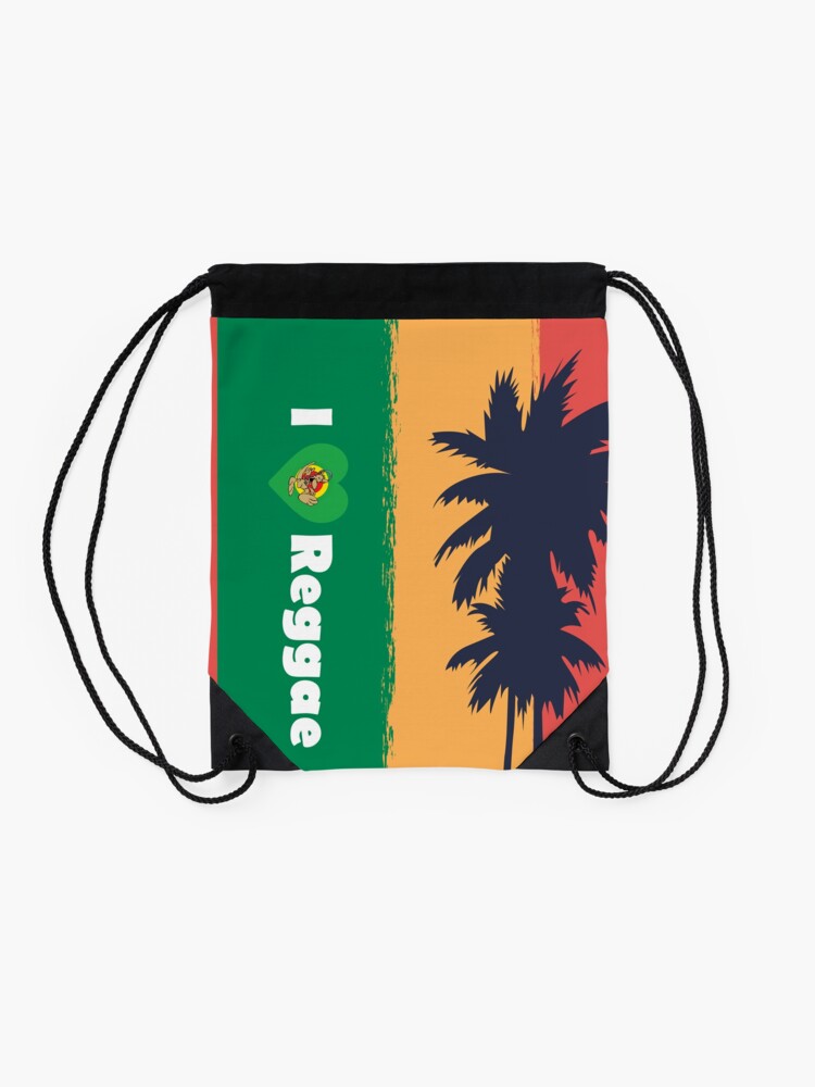 Alternate view of I love Reggae ! Drawstring Bag