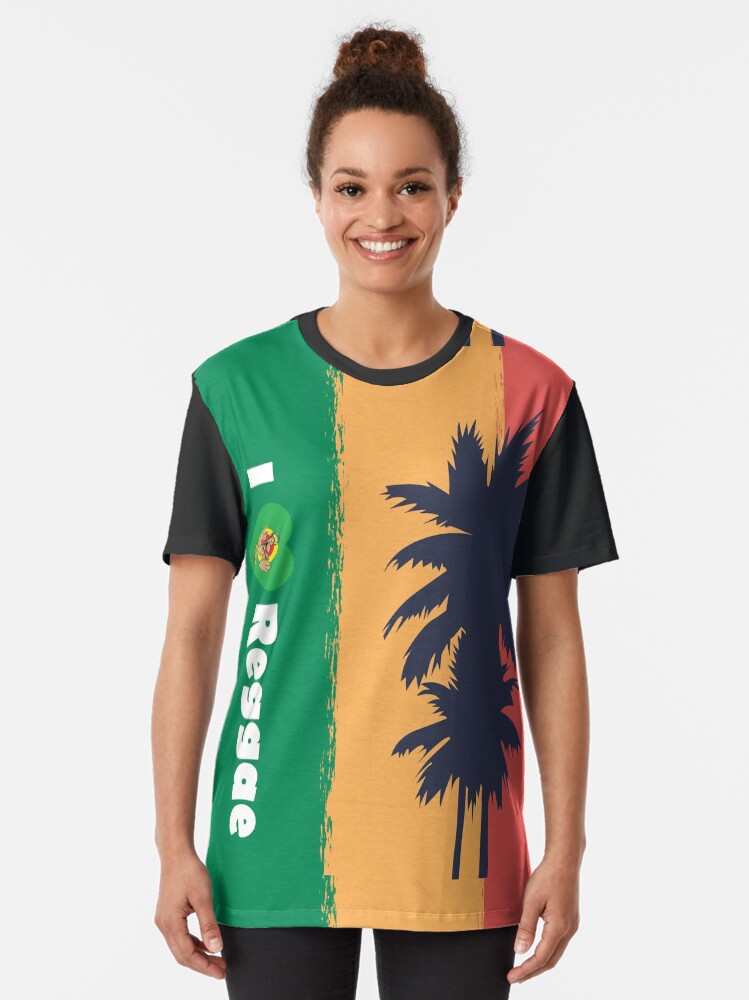 Alternate view of I love Reggae ! Graphic T-Shirt