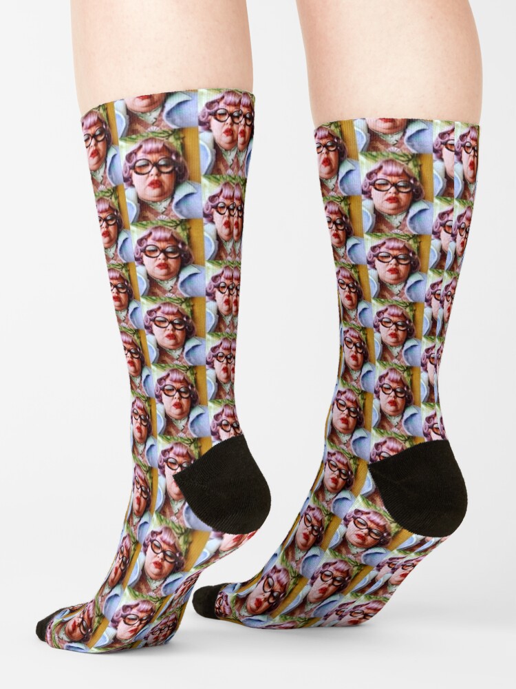 "Mrs. Kwan Sleeping " Socks by bridgeybear | Redbubble