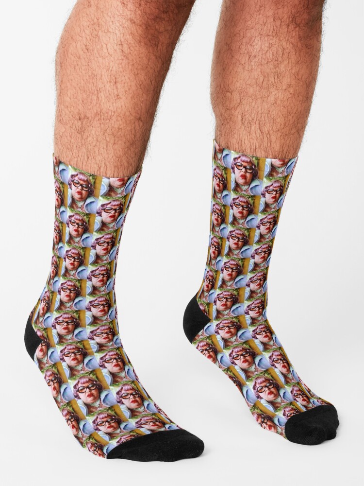 "Mrs. Kwan Sleeping " Socks by bridgeybear | Redbubble