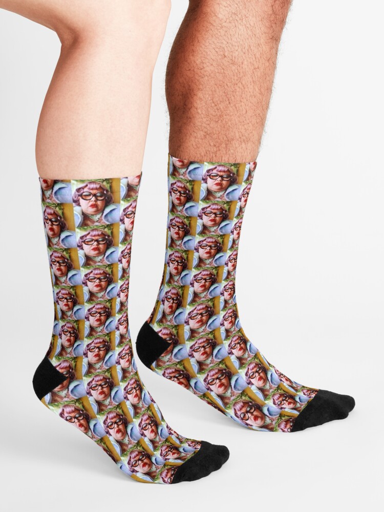 "Mrs. Kwan Sleeping " Socks by bridgeybear | Redbubble