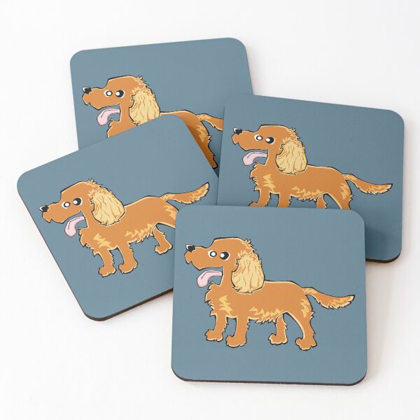 Item preview, Cocker Spaniel - Golden (Full Body) BLUE BG designed and sold by TheChicken.