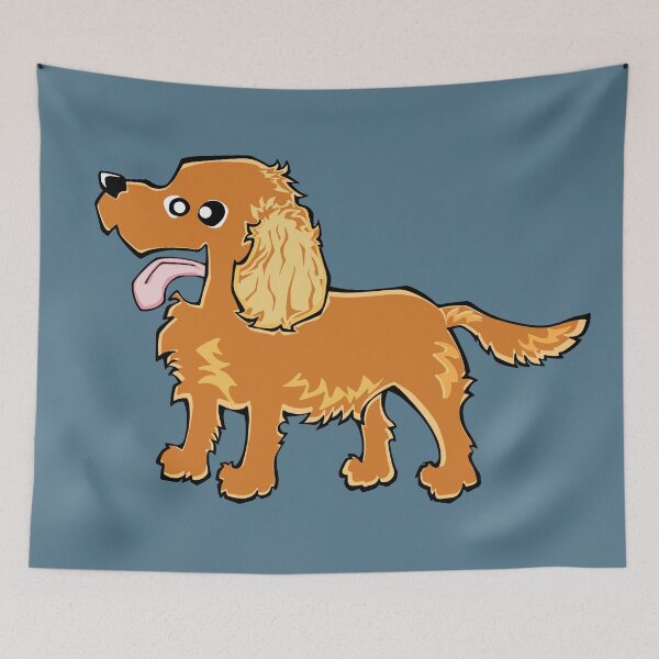 Item preview, Cocker Spaniel - Golden (Full Body) BLUE BG designed and sold by TheChicken.