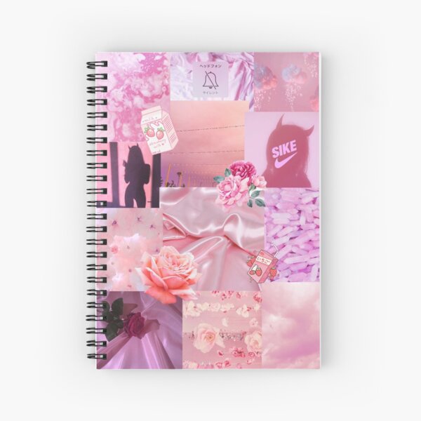 Pink aesthetic collage Spiral Notebook