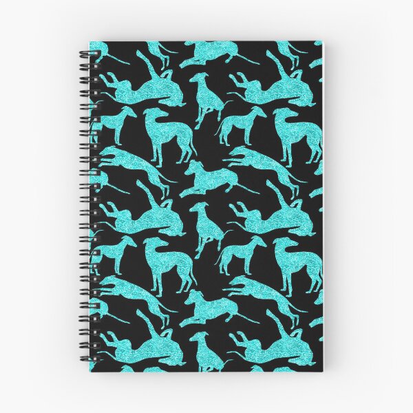 Item preview, Greyt Greyhound Combo in Aqua Glitter-look on Black designed and sold by GreytGraphicals.
