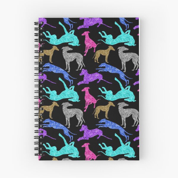 Aperçu de l'œuvre Combo Greyhound en aspect scintillant multicolore sur noir créée et vendue par GreytGraphicals.
