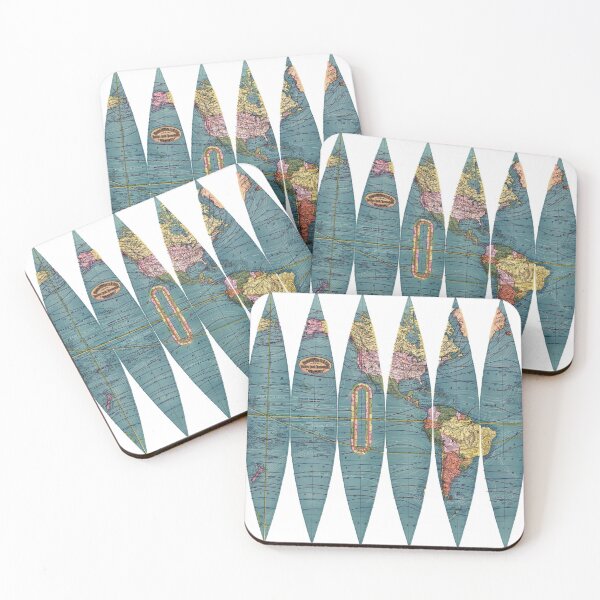 Item preview, World Map Surfboard Projection designed and sold by Flamin' Galah.