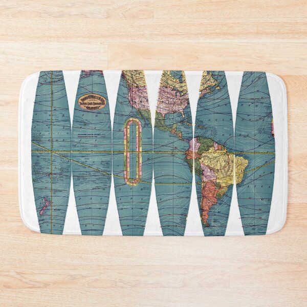 Item preview, World Map Surfboard Projection designed and sold by Flamin' Galah.
