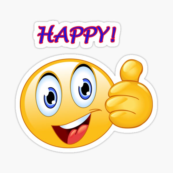 Happy Emoji Sticker for Sale by Panmath
