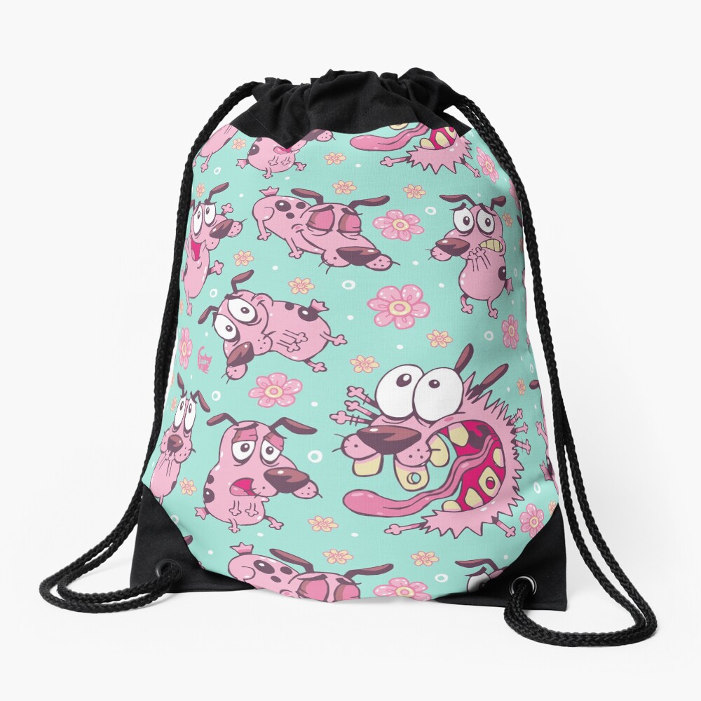 Courage the Cowardly Dog Emote Drawstring Bag