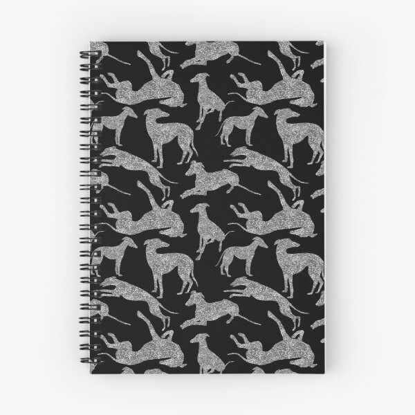 Item preview, Greyhound Combo in Silver Glitter-look on Black designed and sold by GreytGraphicals.