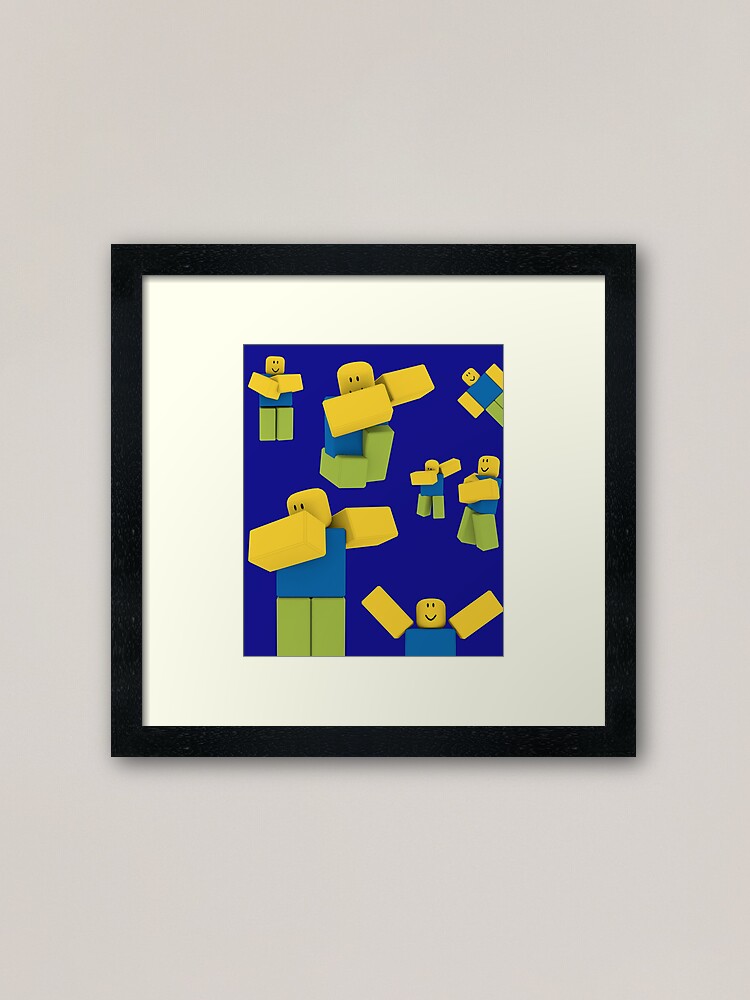 Roblox Oof Noobs Everywhere Dabbing Dab Gift For Gamers Framed Art Print By Smoothnoob Redbubble - roblox painting easy