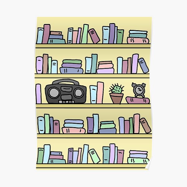 "Yellow Bookshelf" Poster for Sale by torahisanerd Redbubble