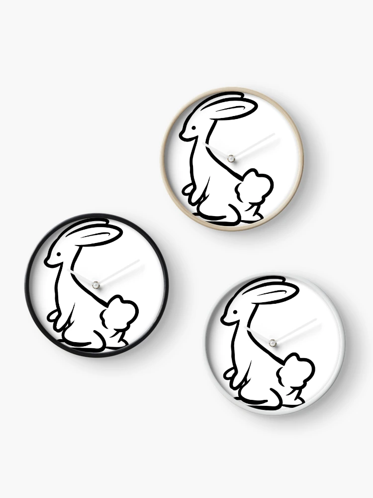 Thumbnail 3 of 4, Clock, Bunny Rabbit designed and sold by JosslyDraws.