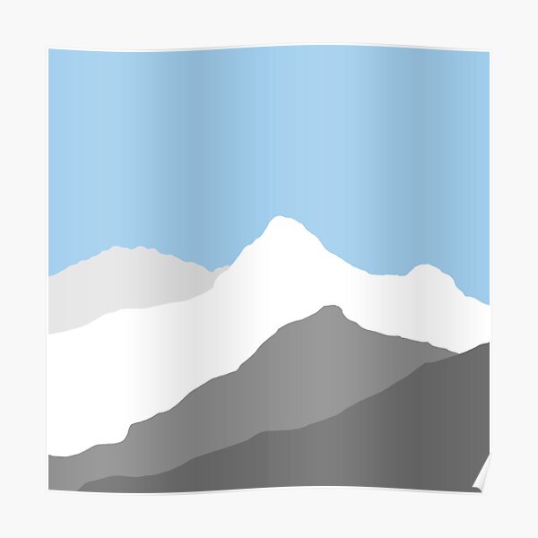 Simplified Mountain Range Poster By Footey Redbubble
