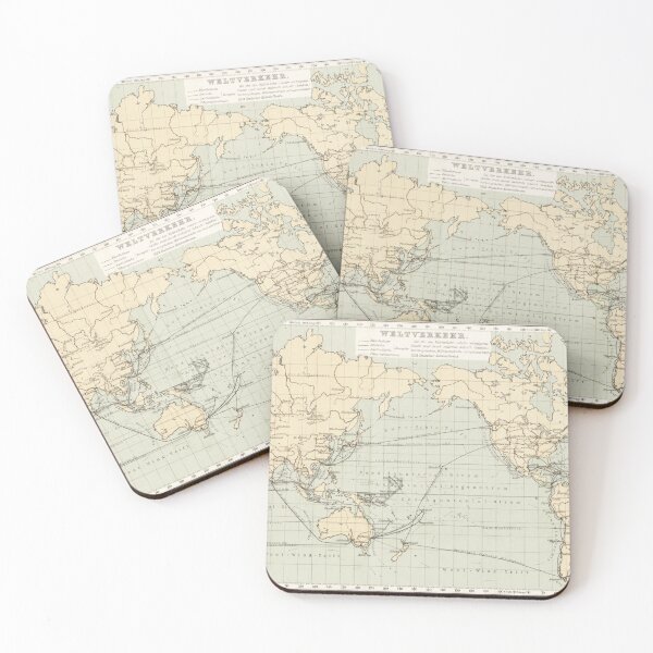 Item preview, World map from 1888 designed and sold by Flamin' Galah.