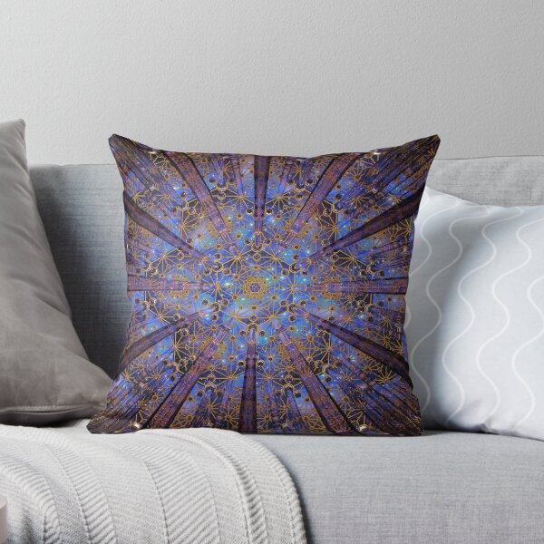 Crystal Generator Grid Healing Room Throw Pillow