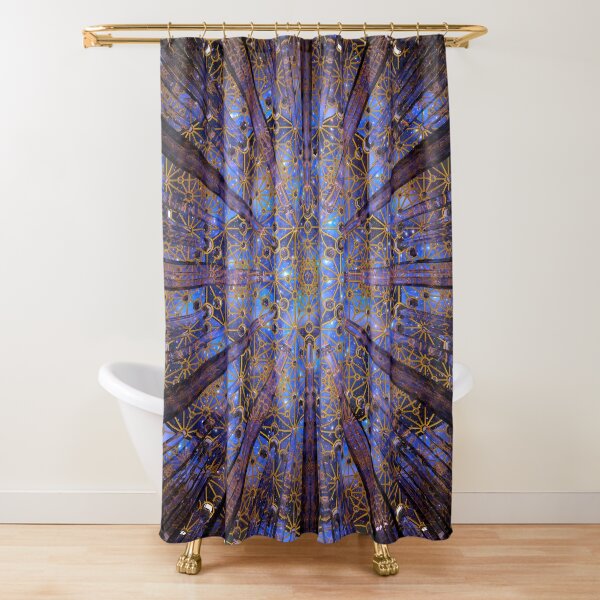 Crystal Generator Grid Healing Room Shower Curtain