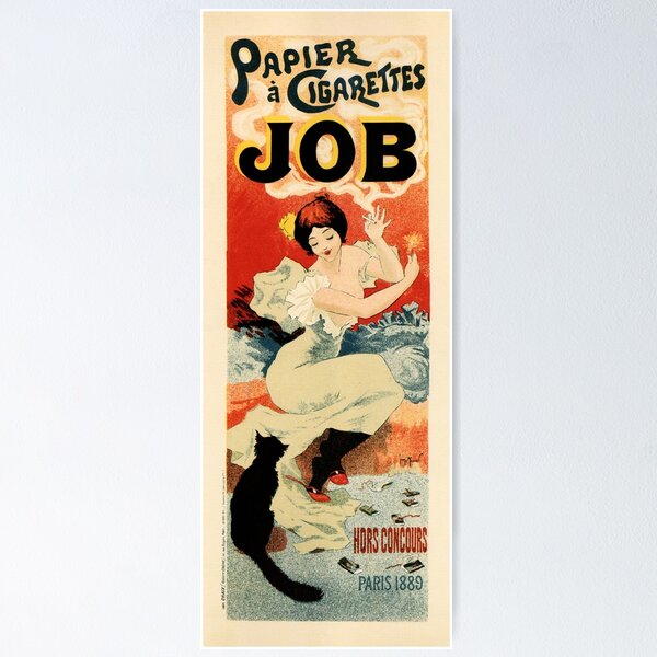 Artikel-Vorschau von JOB-PAPIER-ZIGARETTEN durch Vintage Kunst Nouveau Anzeige Georges Meunier Paris 1889, designt und verkauft von retroposters.