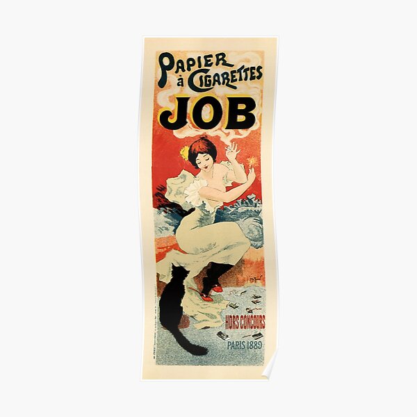 JOB PAPIER CIGARETTES by Georges Meunier Paris 1889 Vintage Art Nouveau Advertisement Poster