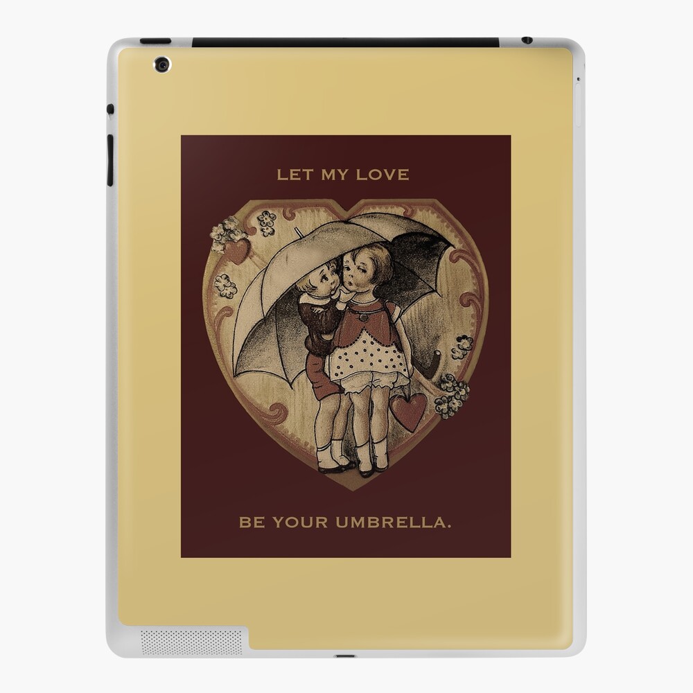 Artwork using Vintage 1920's Valentine's Day Illustration / Umbrella  Greeting Card for Sale by FuzzyHoney