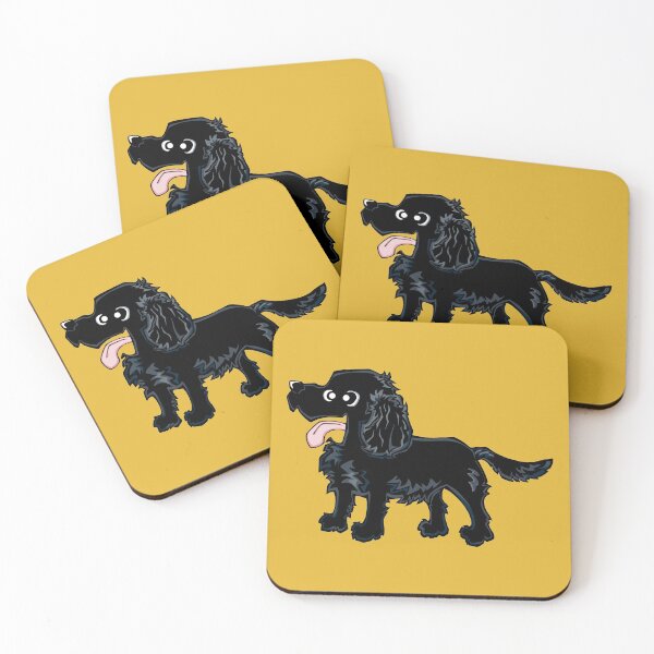 Item preview, Cocker Spaniel - Black (Full Body) YELLOW BG designed and sold by TheChicken.