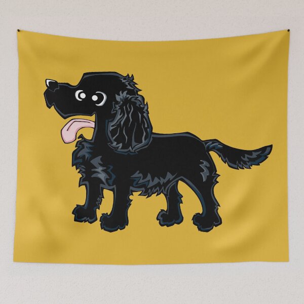Item preview, Cocker Spaniel - Black (Full Body) YELLOW BG designed and sold by TheChicken.