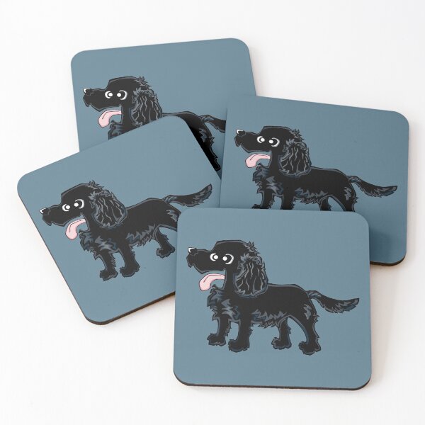 Item preview, Cocker Spaniel - Black (Full Body) BLUE BG designed and sold by TheChicken.