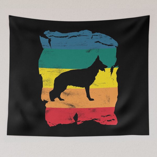 Artikelvorschau, German Shepherd Dog Distressed Vintage Retro Silhouette entworfen und verkauft von DoggyStyles.