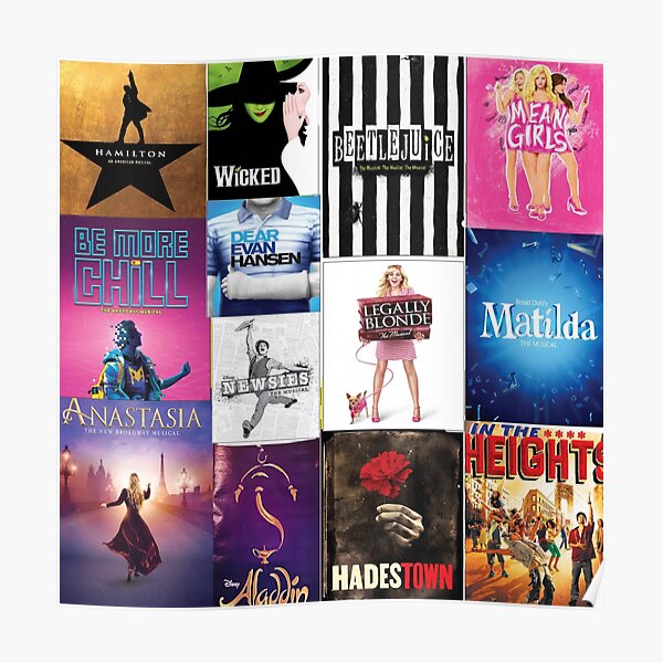 Musikalische Playbill Collage Poster Von Emma Drawss Redbubble