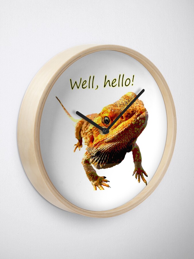 Alternate view of Bearded Dragon Says Hello Clock